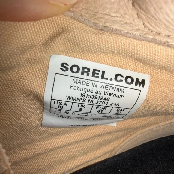 Sorel Leather Honest Beige Lenox Hiker Tie Up Ankle Shoes Boots Women’s Size 10 - Picture 8 of 8
